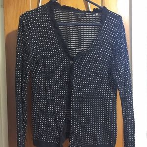 Banana Republic Polka Dot Navy Cardigan